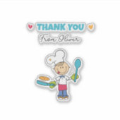 Autocollant Merci – Thème Gâteau Pancake Chef Mign (Devant)
