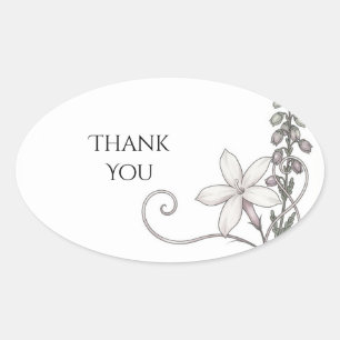 Autocollant Merci Tourbillon Floral Lavande