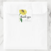 Autocollant Merci Tournesol Aquarelle (Sac)