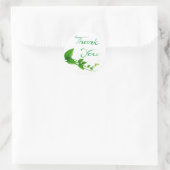Autocollant Merci vert et feuille blanche (Sac)