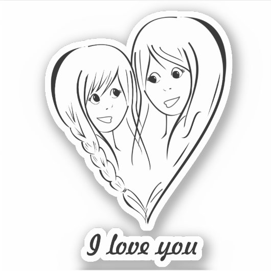 Autocollant mère et fille (Devant)