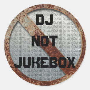 Autocollant métallique de juke-box du DJ pas