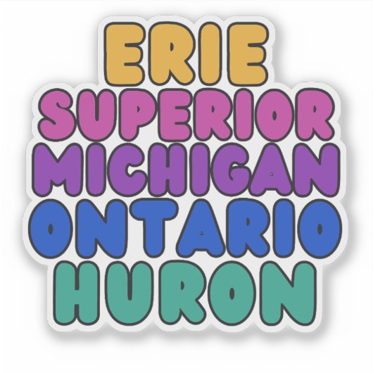 Autocollant Michigan Rainbow Bubble Text Grands La (Devant)