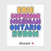 Autocollant Michigan Rainbow Bubble Text Grands La (Feuille)