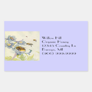 Autocollant Miel Abeilles Matin Fleurs de gloire A