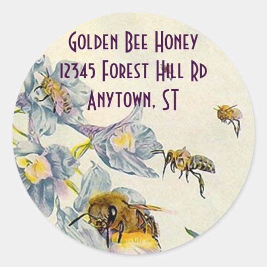 Autocollant Miel Abeilles Matin Fleurs de gloire A (Devant)
