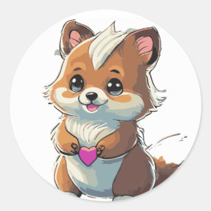 Autocollant Mignon Animal de la Forêt Cadeau Ron