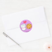 Autocollant mignon d'amour de lait et de biscuit (Enveloppe)
