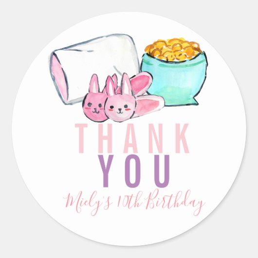 Autocollant mignon d'anniversaire de soirée (Devant)