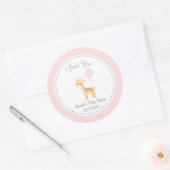 Autocollant mignon de baby shower de girafe (rose) (Enveloppe)