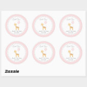 Autocollant mignon de baby shower de girafe (rose) (Feuille)