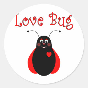 Autocollant mignon de coccinelle d'insecte d'amour