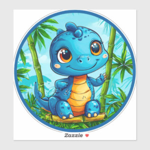 Autocollant mignon de dinosaure de dessin animé po
