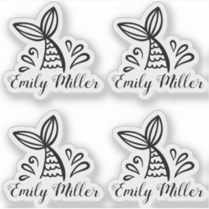 Autocollant mignon de fille de sirène