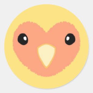 Autocollant mignon de lovebird jaune
