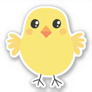 Autocollant mignon de poulet