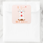 Autocollant Mignon | J'adore le Chocolat Chaud (Sac)