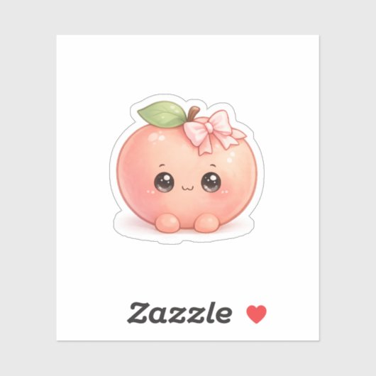 Autocollant Mignon Kawaii Peach (Feuille)