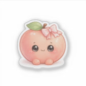 Autocollant Mignon Kawaii Peach (Devant)