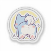 Autocollant Mignon Kawaii Queue de Chien Drôle de (Devant)