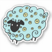 Autocollant mignon mouton (Devant)