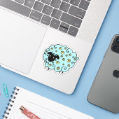 Autocollant mignon mouton (Ordinateur portable avec iPhone)
