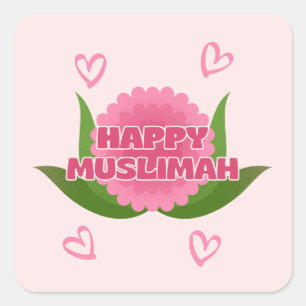 Autocollant Minimaliste Happy Muslimah