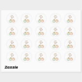 Autocollant Mint and Peach Pumpkin Votre message i (Feuille)