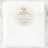 Autocollant moderne à confiture de fraises maison (Sac)