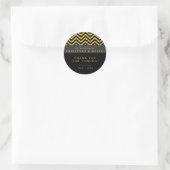 Autocollant moderne Chevron Black & Gold Elegant P (Sac)