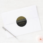 Autocollant moderne Chevron Black & Gold Elegant P (Enveloppe)