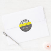 Autocollant moderne Chevron Grey & Jaune White Par (Enveloppe)