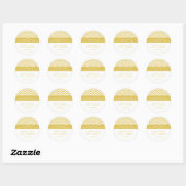 Autocollant moderne Chevron White & Gold Elegant P (Feuille)