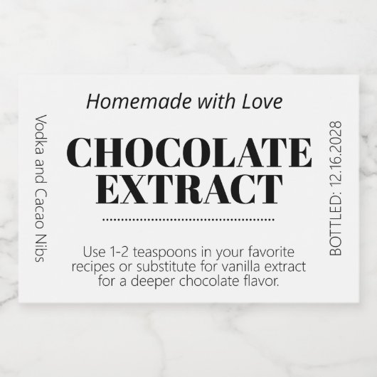 Autocollant moderne d'étiquette d'extrait de choco (Étiquettes simples)