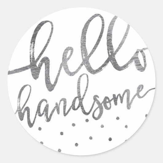 AUTOCOLLANT | Moderne Grey Hello beau Script garço (Devant)