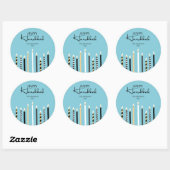 Autocollant moderne Happy Hanoukka Candles (Feuille)