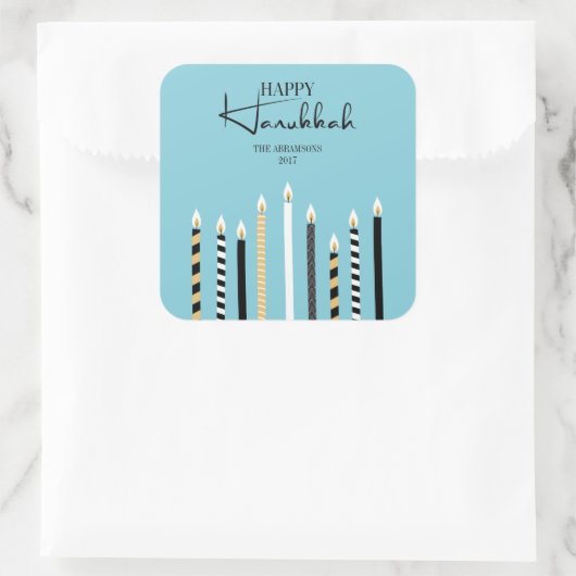 Autocollant moderne Happy Hanoukka Candles (Sac)