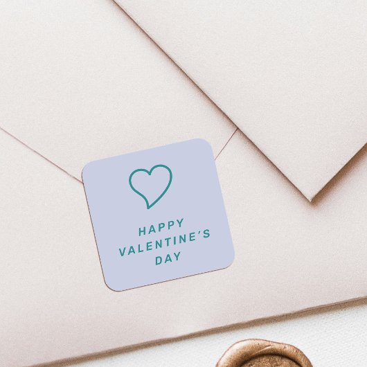 Autocollant moderne Valentine's Day Heart - Bleu