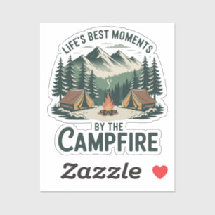 Autocollant Moments au feu de camp Tente de camp