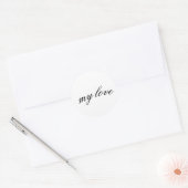 Autocollant Mon Amour - Dessin de calligraphie élé (Enveloppe)