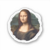 Autocollant Mona Lisa, badge en papier déchiré (Devant)