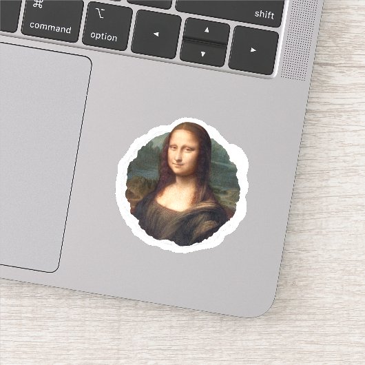 Autocollant Mona Lisa, badge en papier déchiré (Détail)