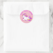 Autocollant monocalcaire bleu et rose arc-en-ciel (Sac)