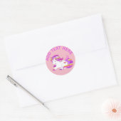 Autocollant monocalcaire bleu et rose arc-en-ciel (Enveloppe)