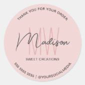 Autocollant Monogram Logo Pink Bakery (Devant)