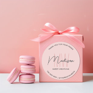 Autocollant Monogram Logo Pink Bakery