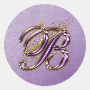 Autocollant Monogramme B de Parties scintillant vi