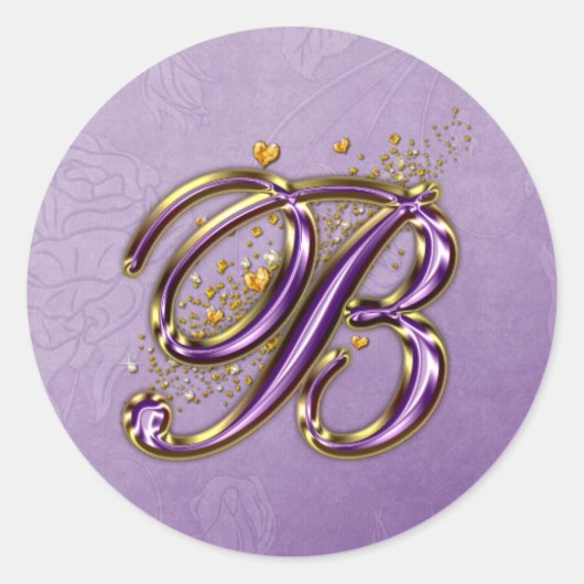 Autocollant Monogramme B de Parties scintillant vi (Devant)