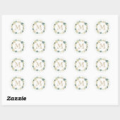 Autocollant monogramme botanique floral (Feuille)