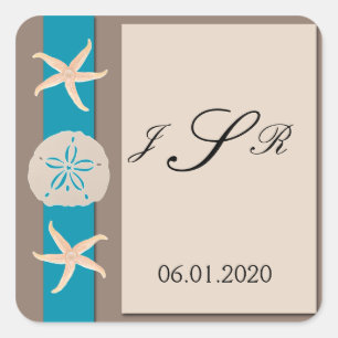 Autocollant Monogramme Brown Turquoise Band Starfi